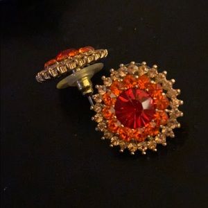 Orange red sunshine earrings never worn